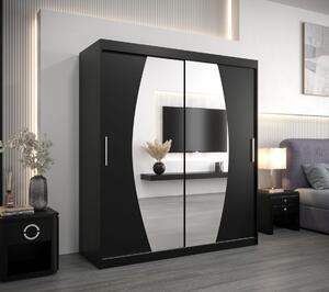 Skříň s posuvnými dveřmi DITA - šířka 180 cm, černá