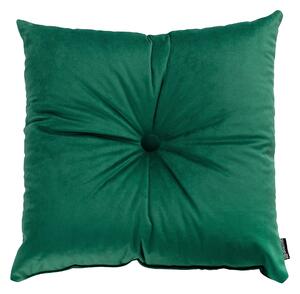 Sametový polštář Velvet s knoflíkem barva zelená látka lesklé, sametová