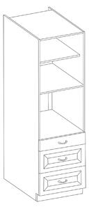 Kuchyňská skříň na vestavnou troubu se šuplíky LAILI - šířka 60 cm, světle šedá / bílá