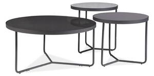 Set konferenčních stolků MIKKO - šedý / černý