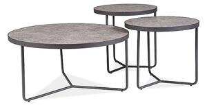 Set konferenčních stolků BJORN - šedý beton / černý
