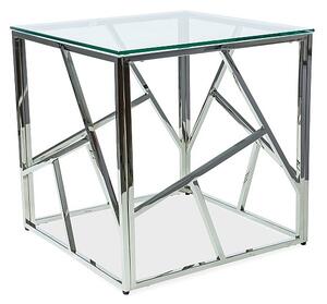 Designový odkládací stolek PIM 1 - transparentní / stříbrný