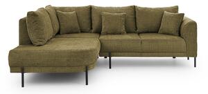 Zelená žinylková rohová pohovka (levý roh/do L) Mauris – Ropez