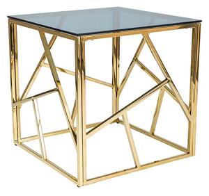 Designový odkládací stolek PIM 1 - sklo / zlatý