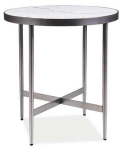 Odkládací stolek SPIKE - bílý mramor / šedý