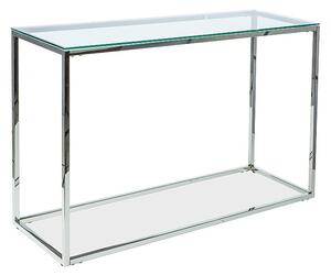 Konzolový stolek STANISLAV - transparentní / stříbrný