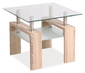 Malý konferenční stolek LACO - transparentní / dub sonoma