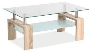 Konferenční stolek LACO - transparentní / dub sonoma