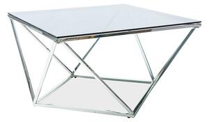 Designový konferenční stolek SULO - sklo / stříbrný