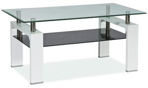 Velký konferenční stolek LACO - transparentní / lesklý bílý