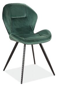 Čalouněná jídelní židle GANKA - černá / zelená
