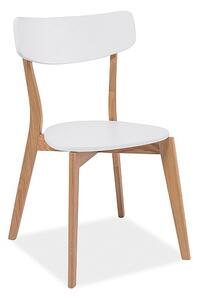 Dřevěná jídelní židle RYSZARD - dub / bílá