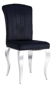 Stylová jídelní židle PREDRAG - chrom / černá