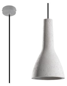 Světle šedé závěsné svítidlo s betonovým stínidlem ø 17 cm Mattia – Sollux
