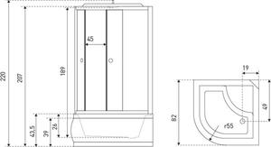 Novoterm Hydromasážní box NV-Vero 82x82