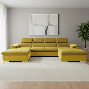 Sedací souprava COOL III | 191x350x191 cm | rozkládací + 2x úložný prostor | žlutá 07/08