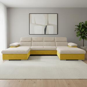 Sedací souprava COOL III | 191x350x191 cm | rozkládací + 2x úložný prostor | krémovo žlutá 01/08