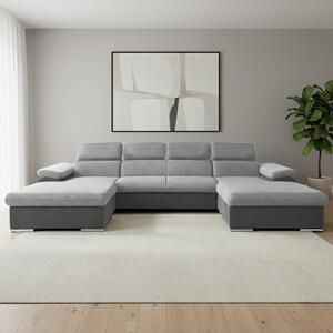 Sedací souprava COOL III | 191x350x191 cm | rozkládací + 2x úložný prostor | světle šedá 18/14