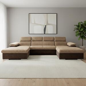 Sedací souprava COOL III | 191x350x191 cm | rozkládací + 2x úložný prostor | hnědá 04/68