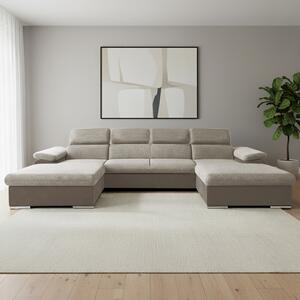 Sedací souprava COOL III | 191x350x191 cm | rozkládací + 2x úložný prostor | béžová 02/03