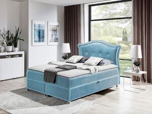 Kontinentální manželská postel 140x200 VARIEL 1 - světlá modrá + topper ZDARMA