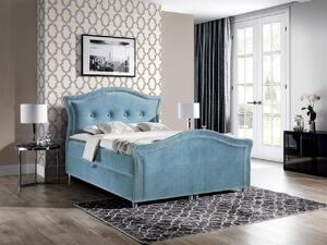 Kontinentální manželská postel 160x200 VARIEL 2 - světlá modrá + topper ZDARMA