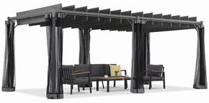 Antracitová pergola Malaga 3x6 m s moskytiérou Garden Point
