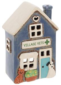 Keramický svícen Domek - Farma – Vesničtí veterináři 15 cm