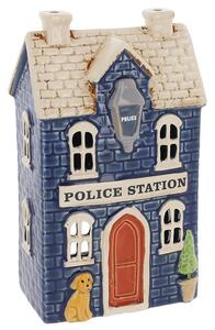 Keramický svícen Domek - Policejní stanice 16 cm