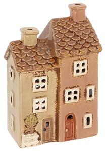 Keramický svícen Domek - dvojdům 15 cm