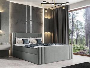 Americká manželská postel 180x200 VITORIA - světlá šedá + topper ZDARMA