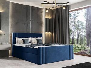 Americká manželská postel 160x200 VITORIA - modrá + topper ZDARMA