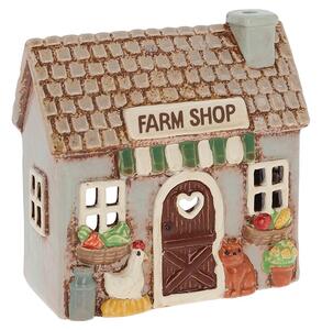 Keramický svícen Domek - Farma – Farmářský obchod 15 cm