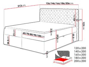Kontinentální jednolůžková postel 120x200 VALANCIA - hnědá + topper ZDARMA