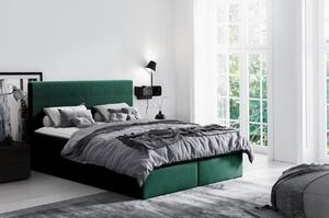 Hotelová manželská postel 180x200 ROSENDO - zelená + topper ZDARMA