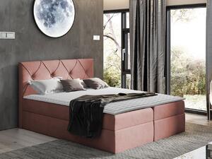 Americká manželská postel 200x200 LITZY 1 - růžová + topper ZDARMA
