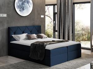 Americká manželská postel 140x200 LITZY 1 - modrá + topper ZDARMA
