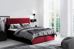 Hotelová manželská postel 180x200 ROSENDO - červená + topper ZDARMA