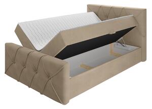 Kontinentální jednolůžková postel 120x200 LITZY 2 - šedá + topper ZDARMA