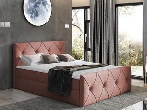 Kontinentální jednolůžková postel 120x200 LITZY 2 - růžová + topper ZDARMA