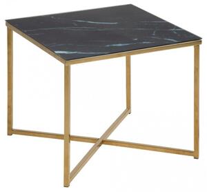 Odkládací stolek Claris VI Black glass / Gold