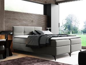 Americká manželská postel 180x200 MERCHE - šedá ekokůže + topper ZDARMA