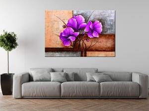 Ručně malovaný obraz Nádherný fialový Vlčí mák Rozměry: 100 x 70 cm