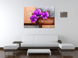 Ručně malovaný obraz Nádherný fialový Vlčí mák Rozměry: 120 x 80 cm