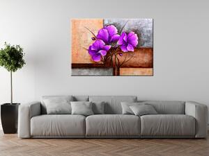 Ručně malovaný obraz Nádherný fialový Vlčí mák Rozměry: 100 x 70 cm