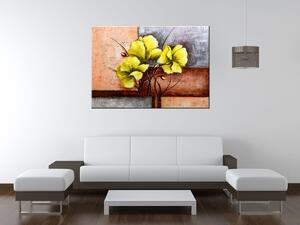 Ručně malovaný obraz Nádherný žlutý Vlčí mák Rozměry: 100 x 70 cm