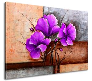 Ručně malovaný obraz Nádherný fialový Vlčí mák Rozměry: 120 x 80 cm