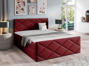 Kontinentální manželská postel 140x200 MATIA - červená + topper ZDARMA