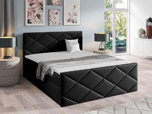 Kontinentální manželská postel 140x200 MATIA - černá + topper ZDARMA