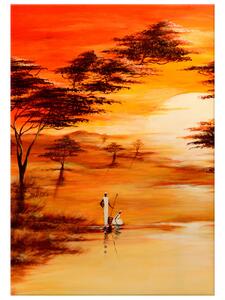 Ručně malovaný obraz Nádherná Afrika Rozměry: 70 x 100 cm